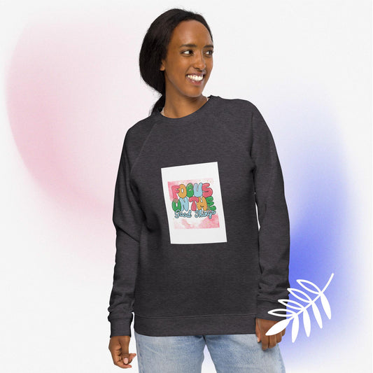 Unisex organic raglan sweatshirt