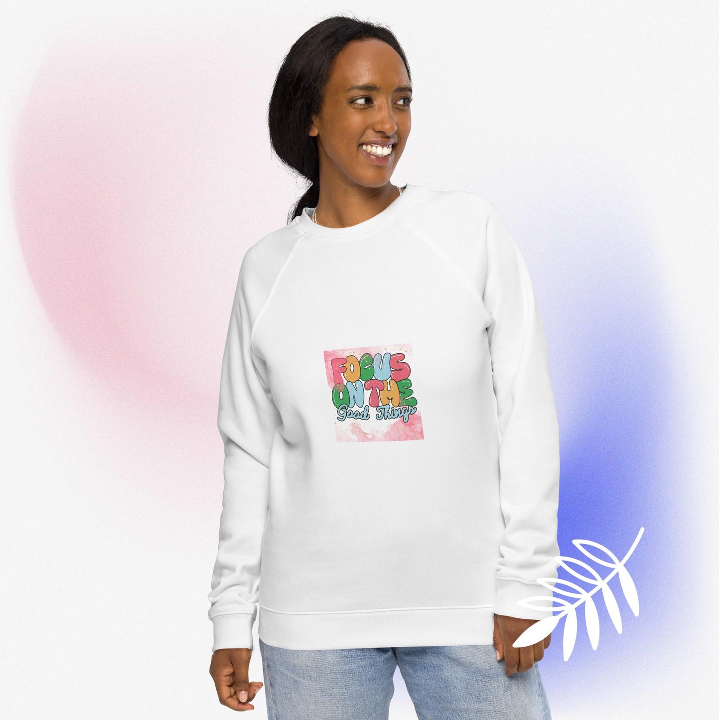 Unisex organic raglan sweatshirt