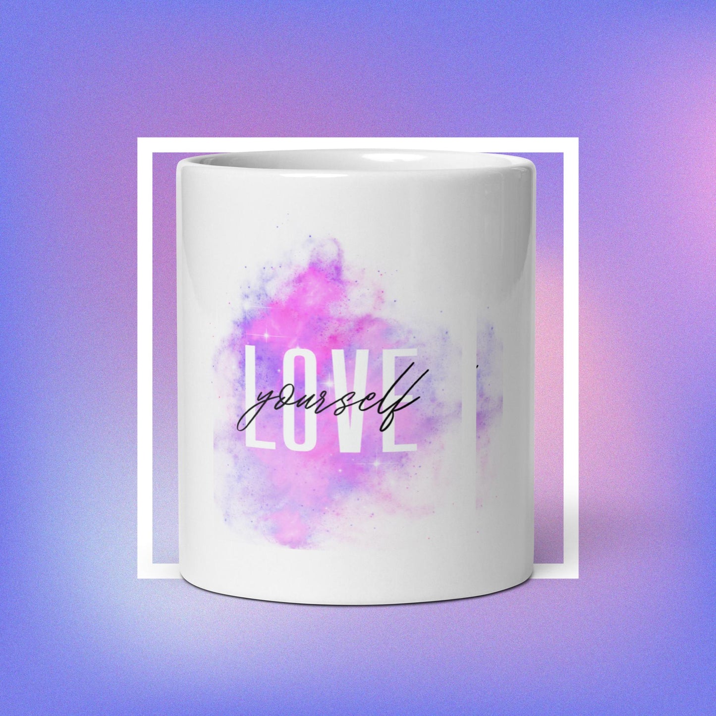 White Love Yourself glossy mug